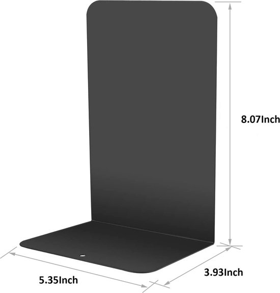 Durable 324401 Boekensteun metaal L, set met 2 stuks, zwart