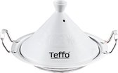 TEFFO | Luxe Tajine inductie - Tagine - 30cm - Inductie - Wit / Zilver