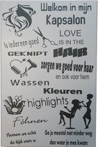 Tekstbord Kapsalon - Spreukenbord - Quote - Welkom - Studio - Wandbord - Wall art