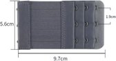 Entretoise de soutien- BH - extension de soutien- BH - 3 crochets - gris clair