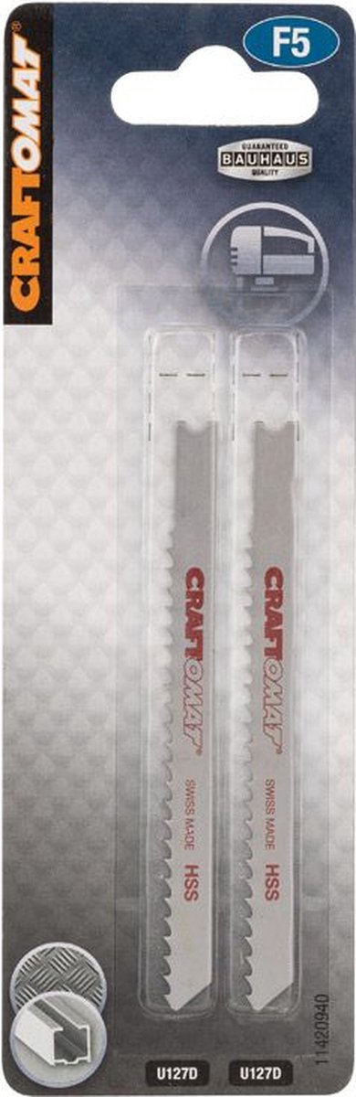 CRAFTOMAT decoupeerzaagblad U 127 D - Aluminium, non-ferrometaal en plaatwerk - U schacht - 2 stuks