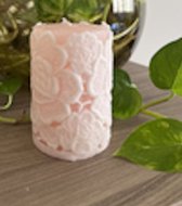 Scented Pillar Candles with Lace - Handmade Rose Geurkaarsen - SilverNile Goods - Small Cylindrical Shaped Candle