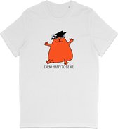 T-shirt pour hommes - T-shirt pour femmes - Funny Cat - Glad I 'Ben Me - Wit - 3XL