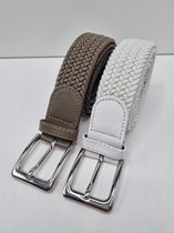 2 pack deal - Elastische broekriem Stretch riem Vlecht riem Gevlochten riem Elastiek riem - unisex - geschikt voor zowel mannen als vrouwen