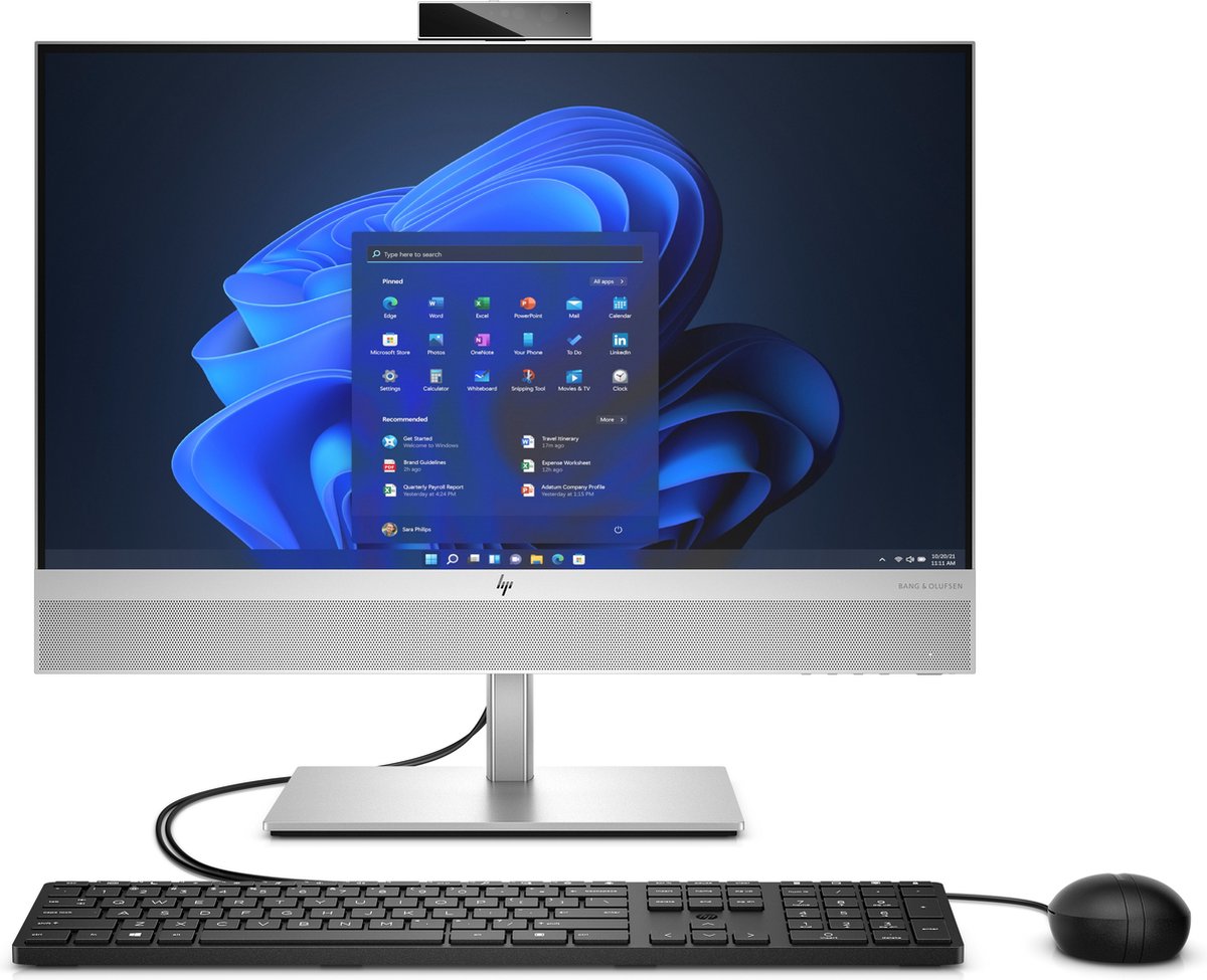 HP EliteOne 840 G9 - All-in-one-pc - Core i5 - 23.8 inch - Full-HD - Touchscreen - 16 GB RAM - 256 GB SSD - Windows 10 Pro - Zilver