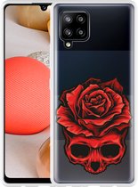 Hoesje Geschikt voor Samsung Galaxy A42 Red Skull