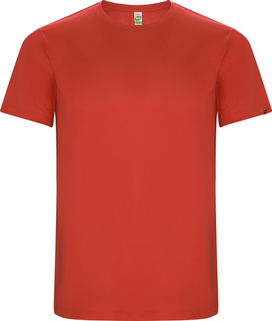 Rood kinder unisex sportshirt korte mouwen 'Imola' merk Roly 4 jaar 98-104