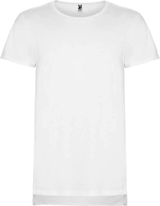 Wit unisex T-shirt 'Collie' met lange taille merk Roly maat L