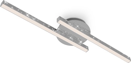 BRILONER LED Plafondlamp Dimbaar In 3 Stappen, Memory Functie Lichtkleur Warm Wit Hoekig Aluminiumkleurig 570x480 Mm 753204251