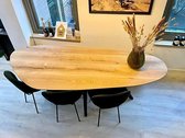 Jason's WOOD - Organische BLOB eettafel met half ovale houten poot 230 x 90