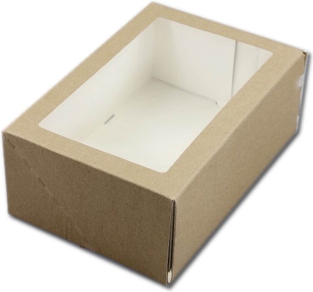 BrandNewCake® Taartdoos - Met Venster - 24x16x9 cm - Taartdoos Karton - Cakedoos - 50 Stuks - Bruin