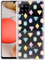 Hoesje Geschikt voor Samsung Galaxy A42 Diamonds