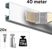 ARTITEQ 40 METER ALL-IN-ONE CLICK RAIL 15KG / WIT PRIMER RAL 9016
