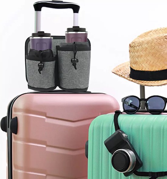 CarryAround [GEMAAKT IN UK] Opvouwbare bekerhouder (2 stuks) voor koffie, softdrinks, bier, drankhouder, stabiel, herbruikbaar zakformaat, festival en sportfans, 3-4 bekers