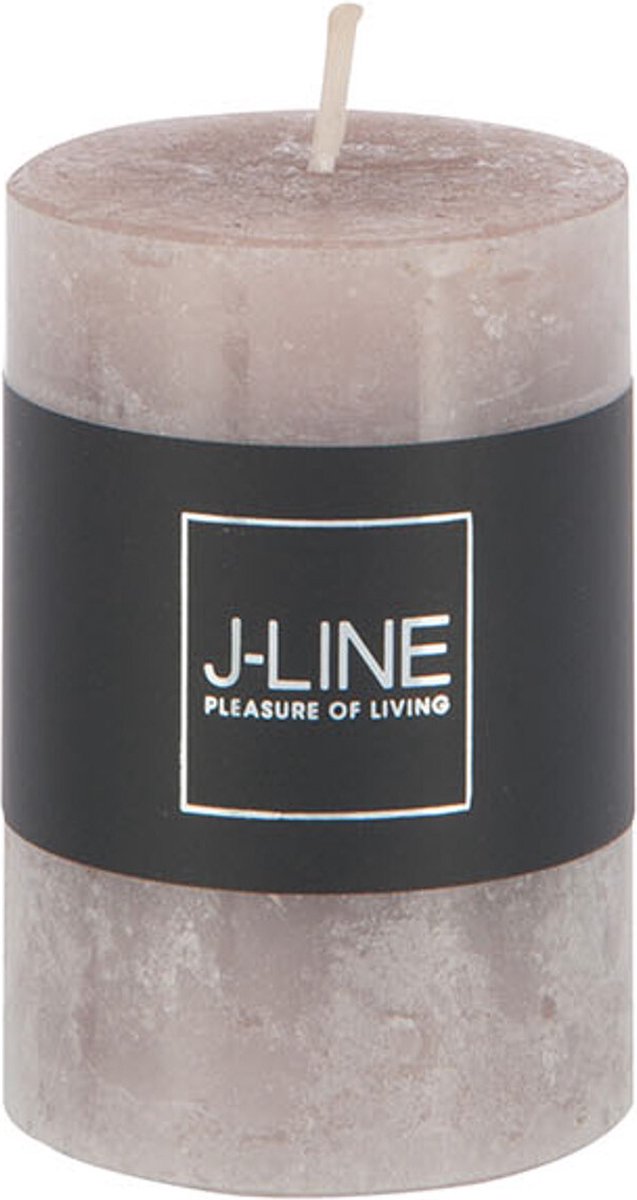 J-Line cilinderkaars Topo - grijs - small - 6 stuks - 18U