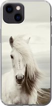 Telefoonhoesje Geschikt voor iPhone 13 hoesje - Paard - Strand - Manen - Siliconen Telefoonhoesje Telefoonhoesje