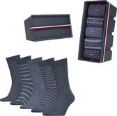 Tommy Hilfiger 5-Pack Heren Sokken Giftbox Stripes - Blauw - Maat 43-46