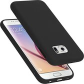 Cadorabo Hoesje geschikt voor Samsung Galaxy S6 in LIQUID ZWART - Beschermhoes gemaakt van flexibel TPU silicone Case Cover