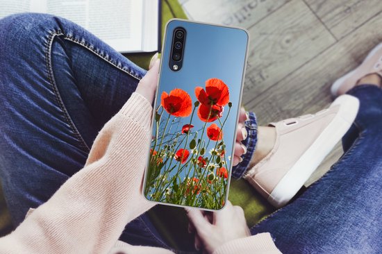 Coque Samsung Galaxy A50 - Soleil éclatant sur des coquelicots en Espagne - Coque en Siliconen pour téléphone