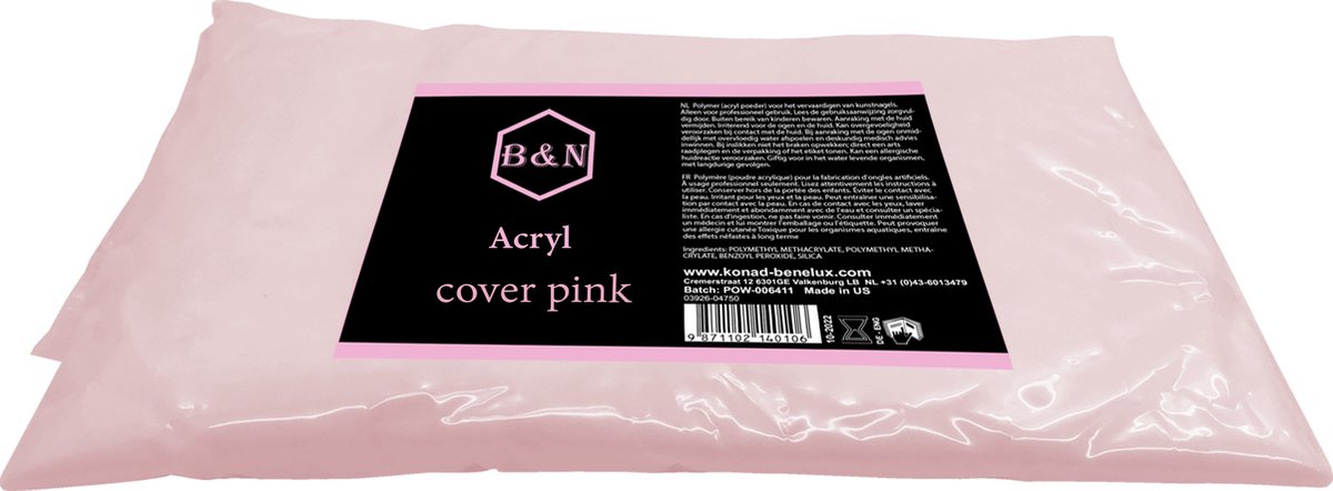 Acryl - cover pink - 500 gr | B&N - acrylpoeder - VEGAN - acrylpoeder