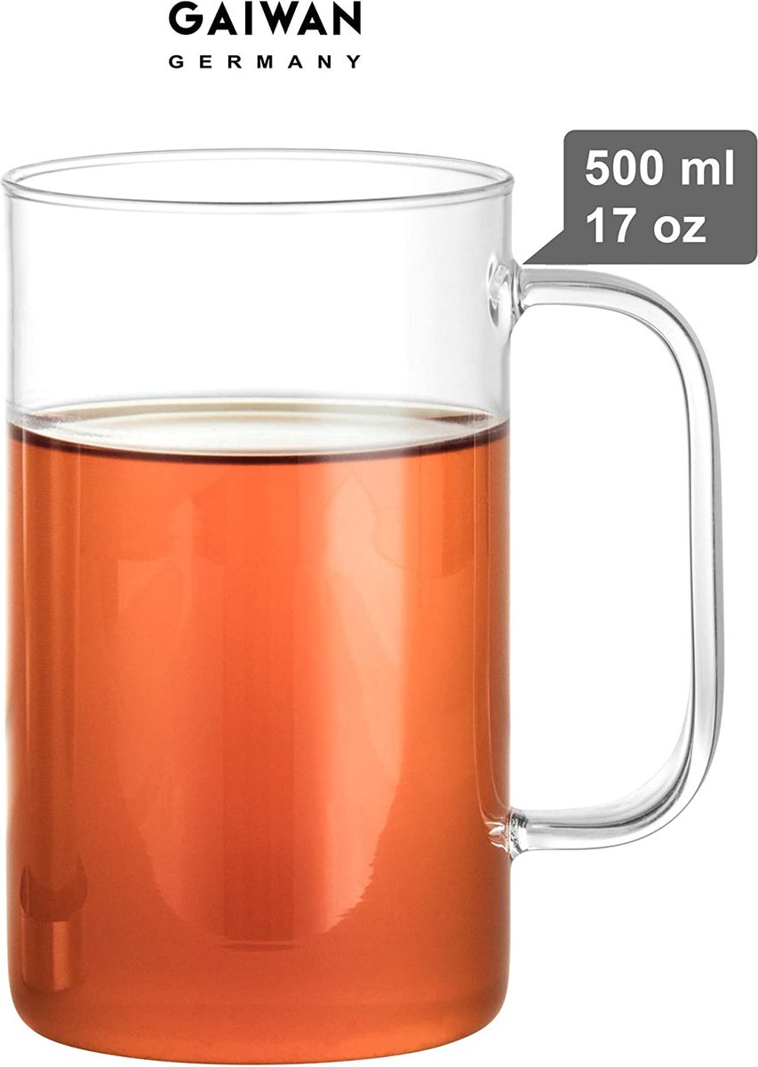 Sendez 6 x koffieglazen, theeglazen, 360 ml, stapelbaar met reliëfstructuur, latte macchiato-glazen