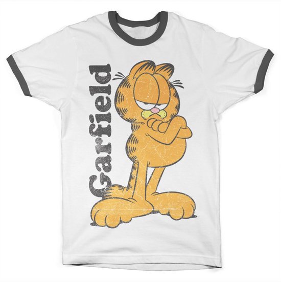 Garfield Heren Tshirt -XL- Garfield Wit