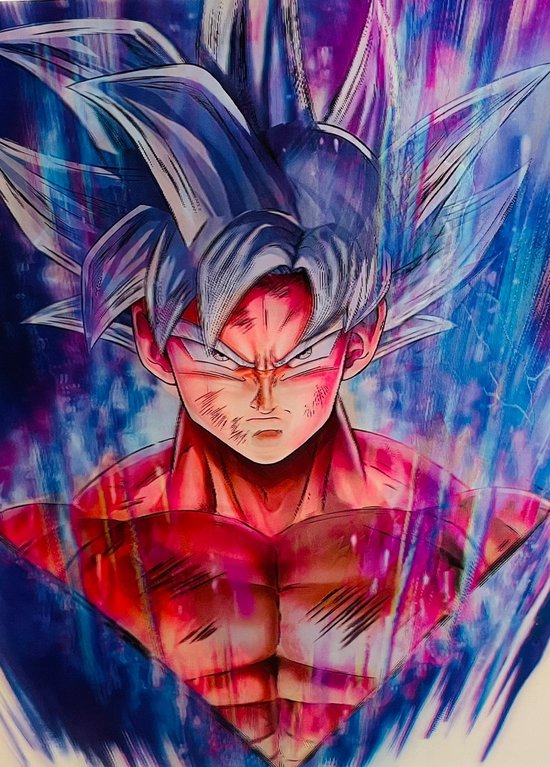 Dragon Ball Super 3D Poster Goku Ultra Instinct Super Saiyan