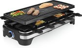 Princess Raclette XL 162650 - Raclette 10 personen - Grill & Bakplaat - Groot 49x21cm - 2 meter snoer - Regelbare thermostaat - 1500W - Zwart - 10 pannetjes