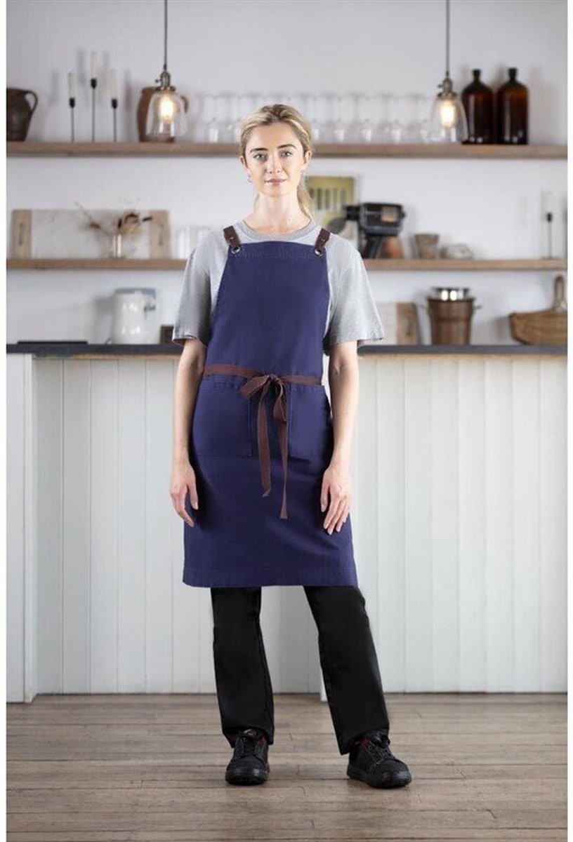 Southside Cotton Canvas Halterschort Marineblauw - Southside BB686 - Horeca & Professioneel