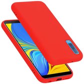 Cadorabo Hoesje geschikt voor Samsung Galaxy A7 2018 in LIQUID ROOD - Beschermhoes gemaakt van flexibel TPU silicone Case Cover