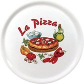 Saturnia Porseleinen Pizzaborden 31cm Met "La Pizza"-Decor DJ957 - Restaurant - Hotel - Professioneel