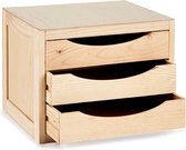 Kipit - Caisson à tiroirs organisateur de bureau bois 39 x 30 x 29 cm - 3x tiroirs