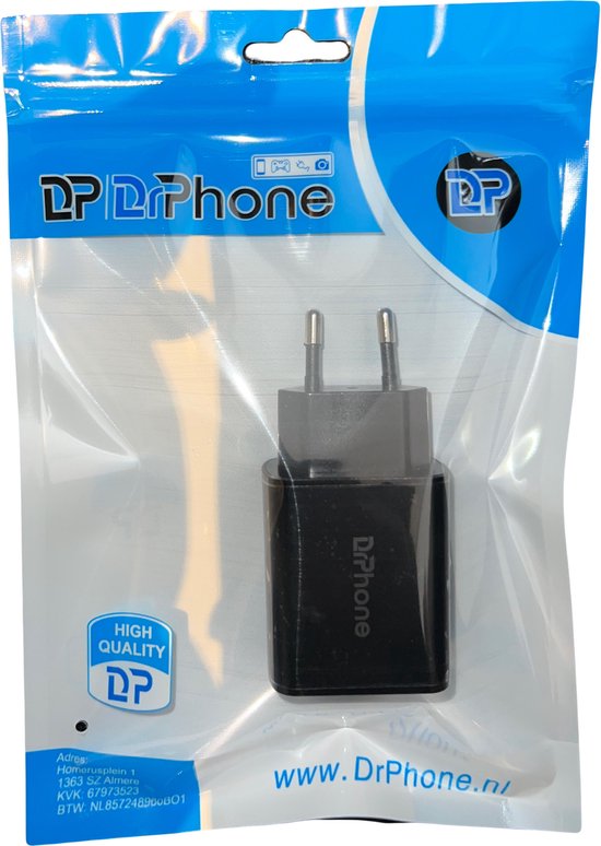 DrPhone HALO-N1 - Dubbele Snellader - 18W PD USB-C + 18W QC 4.0 USB Oplader met Digitale Display Led - Geschikt voor Smartphone / Tablet - Zwart van DrPhone — afbeelding 5