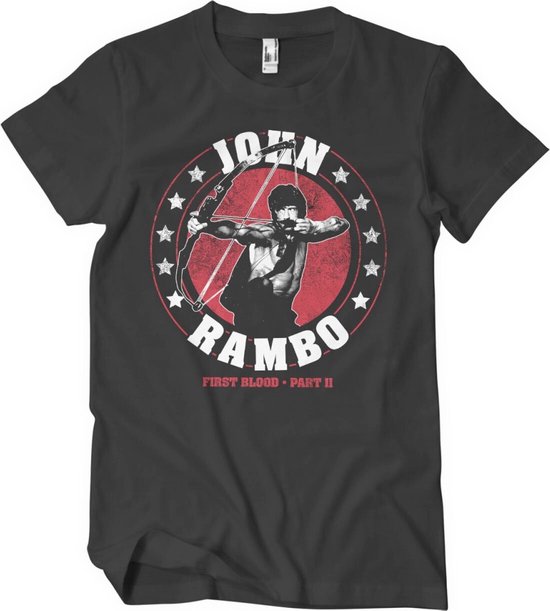 Rambo Heren Tshirt -3XL- John BOW Zwart