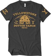 Yellowstone Heren Tshirt -XL- Barn Zwart