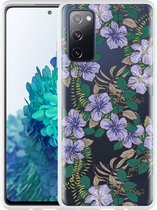Hoesje Geschikt voor Samsung Galaxy S20 FE Purple Flowers