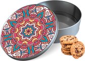 Pot à biscuits Mandala Hippie Round - Boîte de rangement 15x15x5 cm