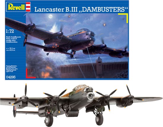 Revell Modelbouwpakket Militaire voertuigen - 04295 Avro Lancaster DAMBUSTERS Plastic - 1:72 - Modelbouw