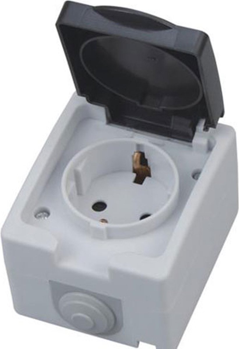 Buitenstopcontact - Opbouw - Enkel - Geaard - Waterdicht IP54 | Nederland