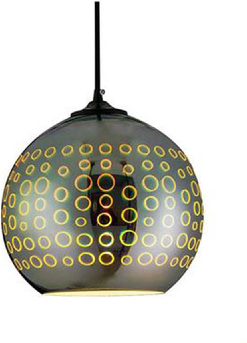 LED Hanglamp 3D - Rond - Chroom Glas - E27