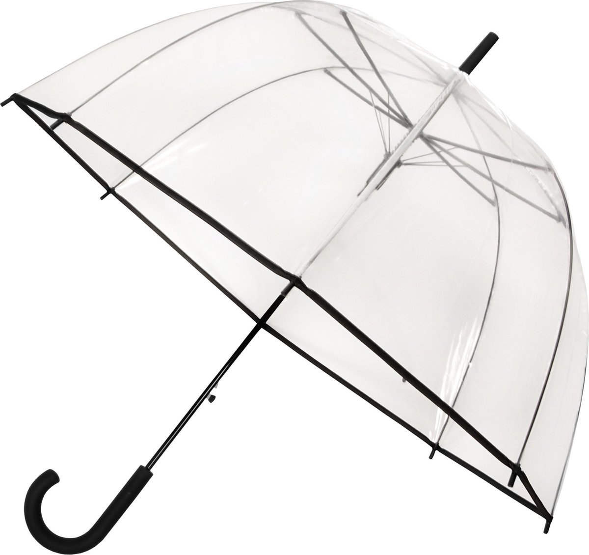 Paraplu Ø85cm- Transparant - Stormbestendig - Zwart
