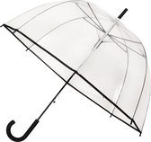 Paraplu Ø81cm- Transparant - Stormbestendig - Zwart