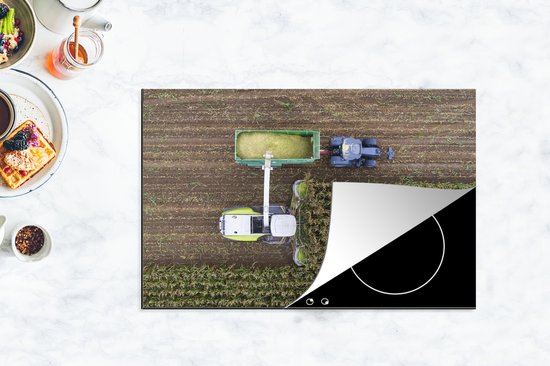 KitchenYeah® Inductie beschermer 81.6x52.7 cm - Tractor - Hakselaar - Maïs - Kookplaataccessoires - Afdekplaat voor kookplaat - Inductiebeschermer - Inductiemat - Inductieplaat mat