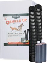 Shield Up Stay Away Weide Set Roofdieren – Natuurlijke roofdieren verjager – Effectieve bestrijding voor buiten – 3 maanden werkzaam – 2x 60 cm Koker – 2 x 1 Liter vloeistof