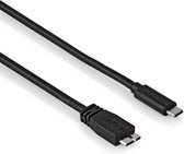 Câble USB C vers Micro USB B - 3.2 Gen 1 - 5 Gb/s - 0,6 mètre - Zwart - Allteq