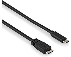 USB C naar Micro USB B kabel - 3.2 Gen 1 - 5 Gb/s - 0.6 meter - Zwart - Allteq