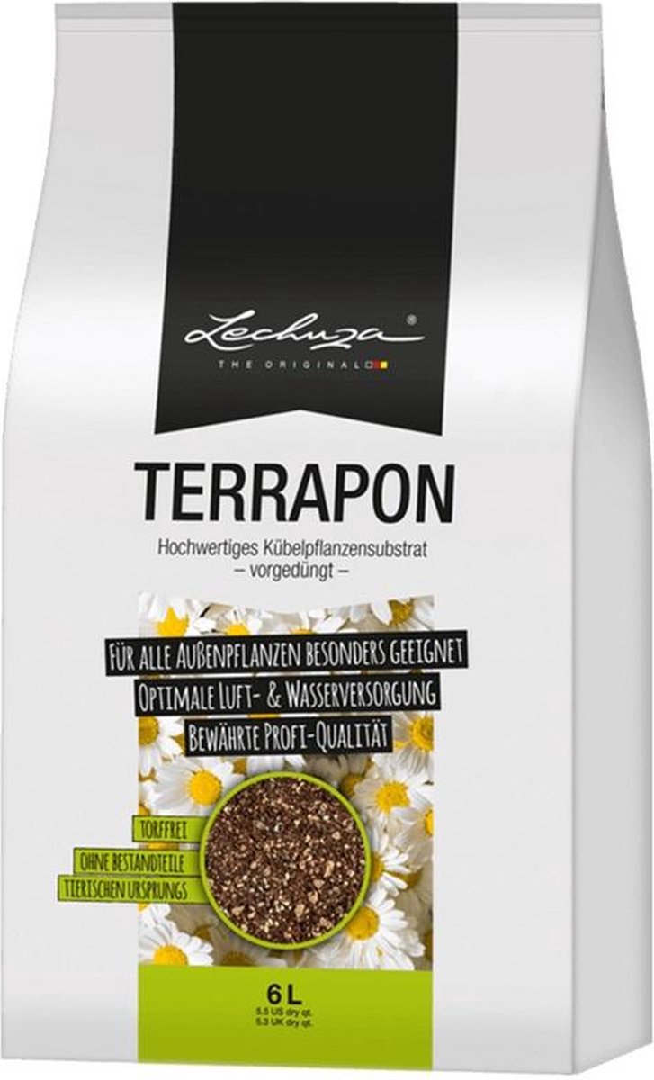 LECHUZA TERRAPON 6 liter - Hoogwaardig plantensubstraat - combineert humus met minerale componenten
