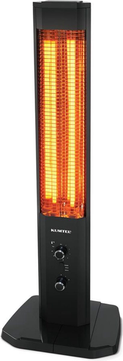 Kumtel 1200 - elektrische verwarming - terras heater buiten & binnen 1200W toren - kachel verwarmingselement staand verticaal