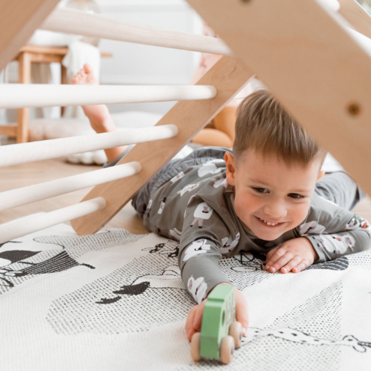 Ette Tete Sipitri - Houten Pikler klimrek - 2 segmenten - Open Ended play - Montessori - Klimtoren - Inklapbaar - Duurzaam — afbeelding 4