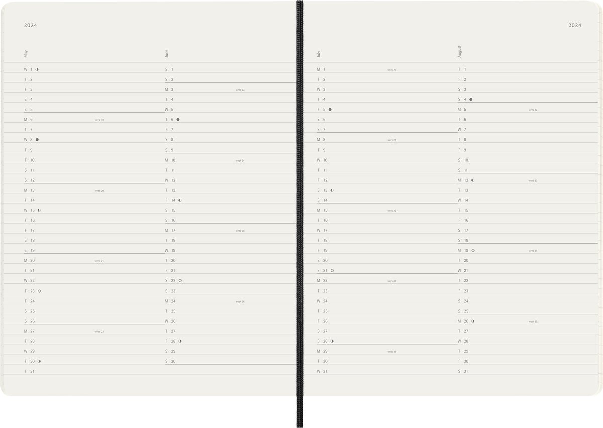 Moleskine 12 Maanden Agenda 2024 Maandelijks XL Zachte Kaft